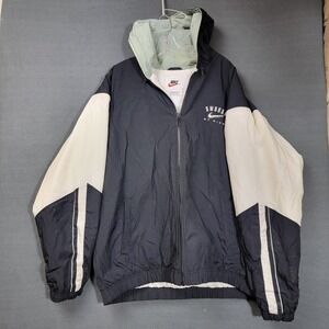 Vintage Nike jacket mens XXL swoosh by nike white tag distressed hoodie coat zip